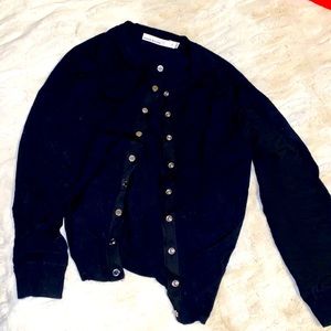 Black sheet arm cardigan